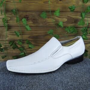 Bonafini Men's‎ Loafer White Leather Size 9.5 Medium Gently Used 2025